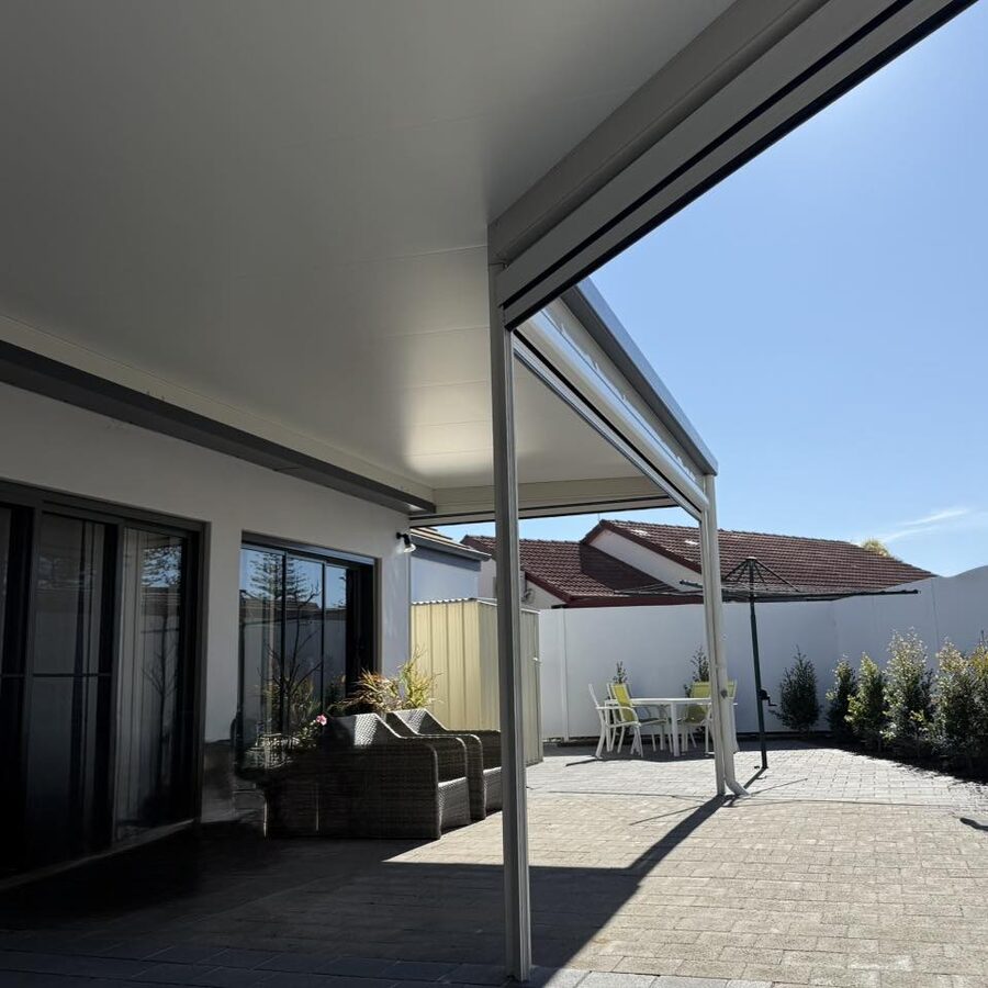 Clean modern gable patio
